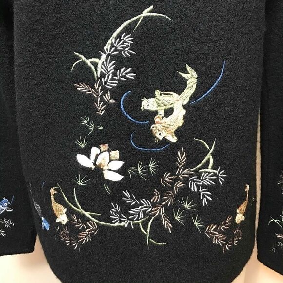 WOOL Vintage Sweater Jacket With Embroidery 🌻 - Picture 8 of 11